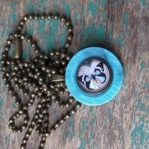 WHIMSY HOUSE I NWT Upcycled Vintage Retro Butterfly Button Pendant Necklace
